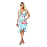 Vestido Curto Boutelle Festa Simples Elegante Floral Babado