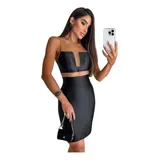 Vestido Curto Brilhante Tendencia
