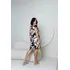 Vestido Curto Ciganinha Estampado Com Babado Ombro A Ombro