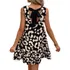 Vestido Curto Feminino Manga Linga Print Listras Casual