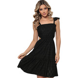 Vestido Curto Feminino Soltinho Laise Acinturado Lançamento