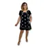 Vestido Curto Indiano Manga Curta Algodão Liso Com Bordado