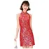 Vestido Curto Oriental Frente Única - Vermelho