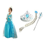 Vestido Da Elsa Fantasia Frozen Princesa