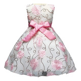 Vestido Daminha Floral Branco
