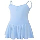Vestido De Balé Para Meninas Clássico De Manga Curta Bailarina Roupa Infantil Collant De Dança De Ginástica Com Saia Azul 12 14 Anos
