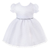 Vestido De Batizado Bebe Menina Bonita Branco Comunhão Luxo