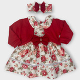 Vestido De Bebe C Bolero E Tiara 100 Algodão Luxo Reborn