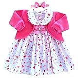 Vestido De Bebê Menina Infantil 3 Peças Com Bolero E Tiara 100 Algodão Mundo Nina Kids Julia Tamanho P 2 4 Mese
