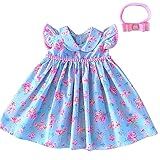 Vestido De Bebê Menina Infantil Com Tiara 100- Algodão Maya SB Tamanho-P -2-4 Meses-