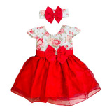 Vestido De Bebe Menina Infantil Floral Festa Igreja Luxo