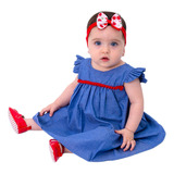 Vestido De Bebe Mundo Nina Kids Médio 100% Algodao