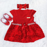 Vestido De Bebê Renda   Sapatinhos   Tiara Kit Com 3 Pçs
