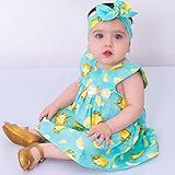 Vestido De Bebê Roupa Menina Infantil Com Tiara 100 Algodão Mundo Nina Limão Antigo Tamanhos G 6 12 Meses 