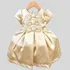 Vestido De Cetim Dourado Infantil Para Bebe - Ano Novo Natal