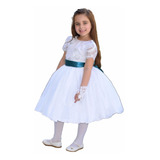 Vestido De Dama De Honra Formatura Com Manga Curto Infantil