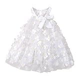 Vestido De Dama De Honra Para Bebês E Meninas Floral Borboleta Tule Vestido De Princesa Roupas Para Vestidos Branco 4 5 Anos