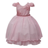 Vestido De Festa Infantil Bailarina Luxo Com Tiara