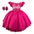 Vestido De Festa Infantil Barbie Fashion Pink Luxo E Tiara