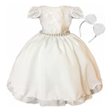 Vestido De Festa Infantil Branco Luxo Menina Criança 4 Ao 14