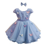 Vestido De Festa Infantil Luxo Jardim Encantado Borboletas
