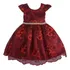 Vestido De Festa Infantil Luxo Realeza Marsala Renda Luxo