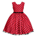 Vestido De Festa Infantil Minnie Ladybug Promoção 4 Ao 16