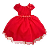Vestido De Festa Infantil Vermelho Moranguinho