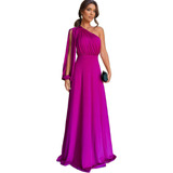 Vestido De Festa Madrinha Longo Fluido Luxo Ombro S Casual