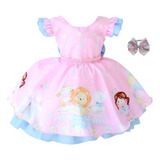 Vestido De Festa Temático Circo Rosa Bebê E Tiara