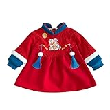 Vestido De Inverno Para Bebês E Crianças Meninas Ano Novo Chinês Terno Tang Vestidos De Princesa Para Uso Diário Vermelho D 2 3 Anos