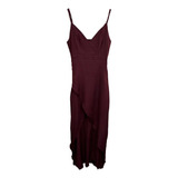 Vestido De Linho Bordo