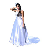 Vestido De Noiva Casamento +saiote Filó + Véu Curto D Brinde
