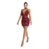 Vestido De Paete Curto Decote V Vermelho Festa Casamento