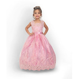 Vestido De Princesa Daminha De Honra Modelo Rosa