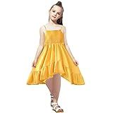 Vestido De Princesa Liso Sem Mangas Para Meninas E Meninas Para O Outono, Amarelo, 3-4 Anos