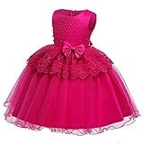 Vestido De Renda Infantil Para Meninas De Tule Patchwork Vestidos De Princesa Babados Festa Bebê Infantil Menina Rosa Choque 5 6 Anos 