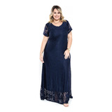 Vestido De Renda Longo Plus Size