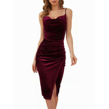 Vestido De Veludo Liso