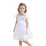 Vestido De Verão De Tule Para Meninas E Crianças Costas Nuas Mangas Esvoaçantes Casual Tutu Vestido De Festa De Aniversário Vestido De Princesa 6M 8 Anos Branco 7 8 Anos