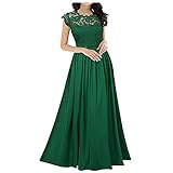 Vestido De Verão Feminino De Chiffon Com Costura Renda Madrinhas De Casamento Vestido Longo Verde XX Large