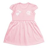 Vestido Do Flamengo Infantil Canelado Oficial Torcidababy