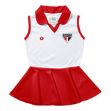 Vestido Do São Paulo Bebê Roupinha Tricolor Futebol Menina
