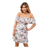 Vestido Drapedado Floral