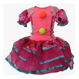 Vestido E Fantasia Palhacinha Rosa Infantil Menina Festa