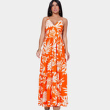Vestido Elegante Estampado Alcinha Tendencia Verão