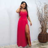 Vestido Elegante Longo Com