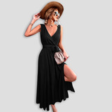 Vestido Envelope Transpassado Midi