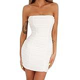 Vestido Espartilho Feminino Plus Size Mini Vestido Sexy De Verão Justo Vestido Elegante Vestido De Dama De Honra Cortado Branco PP