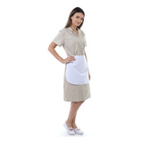 Vestido Estampado Com Avental Caimento Perfeito Em Algodão